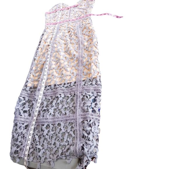 Elliatt Tingle Chemical Lace Sleeveless Midi Dress in Lilac Blue Nude Medium - Picture 12 of 15